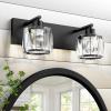 imageVOLISUN Crystal Vanity Lights  3 Light Modern Stainless Steel Bathroom Light Over Mirror Chrome Finish  UL Certificated Exclude BulbBlack