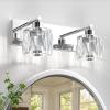 imageVOLISUN Crystal Vanity Lights  3 Light Modern Stainless Steel Bathroom Light Over Mirror Chrome Finish  UL Certificated Exclude BulbChrome