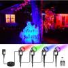 imageVOLISUN Halloween Landscape Color Changing Spotlights RGB with Transformer 7 Multicolored Hallween Outdoor Uplights Waterproof IP65 for Patio Gate Walkway Pool Garden Yard Driveway 4PackRGBABS