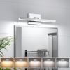 imageVOLISUN Modern Bathroom Vanity Light 157 inch Rotatable 12W Dimmable 5CCT Led Bathroom Light Fixture Over Mirror Black Bar Vanity Light for Bathroom Mirror RestroomETL CertificatedChrome