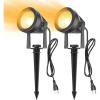 imageVOLISUN Plug in Spot Light Outdoor spotlightsLandscape Spotlights Landscape Lights with PlugIP65 WaterproofOutdoor Spotlights for TreesYardHouseFlags 2PacksWarm White2 pack