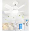 imageVOLISUN Socket Fan Light with Remote Socket Ceiling Fan with Dimmable Led Light Bulb 3CCT 1500 Lumen Light Socket Fan Screw in Small Ceiling Fan for Bedroom Kitchen Living Room GarageWhite