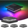 imageVOLISUN Solar Cap Light Outdoor Waterproof RGB Color Changing  Solar Fence Flashing Lights 4Pack Black for 4x4 5x5 6x6 Wooden Vinyl PostBlack
