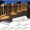 imageVOLISUN Solar Deck Lights 8 Pack Warm White Glow LED Large Size Lamp IP65 Waterproof Step Lights Outdoor for Deck Step Fence Railing Wall and StairsWhite