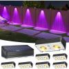 imageVOLISUN Solar Fence Lights 12 Pack Warm White Cool White and RGB Color Glow LED Solar Lights IP65 Waterproof Fence Solar Lights Outdoor for Patio Backyard Railing Deck Fence and WallBlackBlack