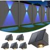 imageVOLISUN Solar Fence Lights 6 Pack Color Glow LED Up and Down Wall Lights IP65 Waterproof Solar Lights Outdoor for Patio Backyard Railing Deck Fence and Wall 4 Lenses6