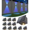 imageVOLISUN Solar Fence Lights 6 Pack Color Glow LED Up and Down Wall Lights IP65 Waterproof Solar Lights Outdoor for Patio Backyard Railing Deck Fence and Wall 4 Lenses12