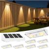 imageVOLISUN Solar Fence Lights 8 Pack Solar Powered Fence Lights Outdoor with Warm White LED Spot Lens IP65 Waterproof Fence Solar Lights Outdoor for Patio Backyard Railing DeckWhiteWhite