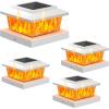 imageVOLISUN Solar Fence Post Cap Lights 8pack Black Solar Deck Cap Flame Light Outdoor Waterproof High Brightness Flickering Flame SMD LED Lighting for 4x4 Wooden4x4 5x5 Vinyl PostWhite