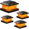 imageVOLISUN Solar Fence Post Cap Lights 8pack Black Solar Deck Cap Flame Light Outdoor Waterproof High Brightness Flickering Flame SMD LED Lighting for 4x4 Wooden4x4 5x5 Vinyl PostBlack
