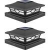 imageVOLISUN Solar Post Cap Lights 6  Pack Outdoor Deck Post Cap Lights Black for Dock Fence Waterproof 2 Color Modes4x46x6 WoodenVinyl PostsBlack