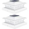 imageVOLISUN Solar Post Cap Lights 6  Pack Outdoor Deck Post Cap Lights Black for Dock Fence Waterproof 2 Color Modes4x46x6 WoodenVinyl PostsWhite