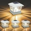 imageVOLISUN Solar Post Cap Lights Outdoor 4Pack with Edison LED Bulbs 2 Brightness Setting Fence Post Lights Solar Powered for Garden Fence Deck Mailbox Yard Porch Fits 4x4 6x6 PostsSlate WhiteWhite
