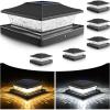 imageVOLISUN Solar Post Cap Lights Outdoor 4x46x6 WoodenVinyl Fence Cap Lights for PatioGardenWarm White with 2 Lighting Modes WaterproofABS Shell Lens Black 6 PackBlack