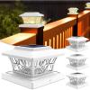 imageVOLISUN Solar Post Cap Lights Outdoor Solar Powered Fence Cap Lights for 4x4 VinylWood White Waterproof Solar Deck Post Light 4Pack CoolWarm for Garden Patio PorchWhite