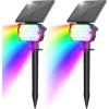 imageVOLISUN Solar Spotlight Outdoor IP67 Waterproof Solar Landscape Spot LightsUplights for Yard Garden Pathway  12 Pack Cool White 27 LED 3 Lighting ModesMulticolor
