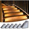 imageVOLISUN Solar Stair Lights 12 Pack Solar Step Lights Waterproof IP67 Outdoor Step Light with 13 LEDs Outdoor Lighting Decor for Yard Stair Patio Front Door Front Porch and DeckCool WhiteWarm White