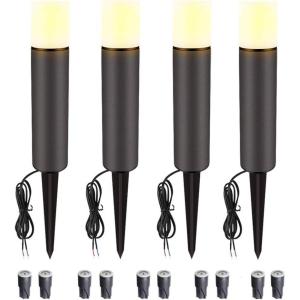 imageVOLISUN 3W LED Landscape Lights Low Voltage ACDC 12V Waterproof Garden Lights Warm White for Decorative Outdoor Yard Lawn Patio Swimming Pool Pathway Lights 4 Pack