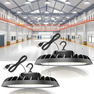 imageVOLISUN 6 Pack UFO Led High Bay Light 30000LM 200W 5000K Daylight 100277V High Bay Led Shop Light ETL Listed Commercial Bay Lighting for Garage Workshop Barn Factory Warehouse200W 2PACK