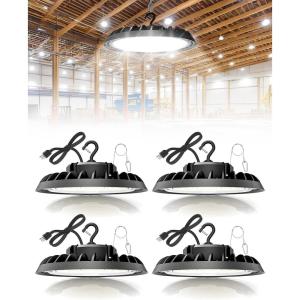 imageVOLISUN 6 Pack UFO Led High Bay Light 30000LM 200W 5000K Daylight 100277V High Bay Led Shop Light ETL Listed Commercial Bay Lighting for Garage Workshop Barn Factory Warehouse150W 4PACK