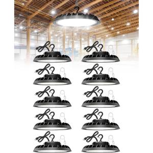 imageVOLISUN 6 Pack UFO Led High Bay Light 30000LM 200W 5000K Daylight 100277V High Bay Led Shop Light ETL Listed Commercial Bay Lighting for Garage Workshop Barn Factory Warehouse150W 10PACK