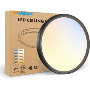 imageVOLISUN 8Pack 5CCT LED Flush Mount Ceiling Light 7 inch Dimmable UltraThin LED Ceiling Light Fixture 3000K6500K Selectable 15W LED Ceiling Lights for Bedroom Kitchen Closet and Hallway WhiteBlack