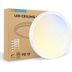 imageVOLISUN 8Pack 5CCT LED Flush Mount Ceiling Light 7 inch Dimmable UltraThin LED Ceiling Light Fixture 3000K6500K Selectable 15W LED Ceiling Lights for Bedroom Kitchen Closet and Hallway WhiteWhite