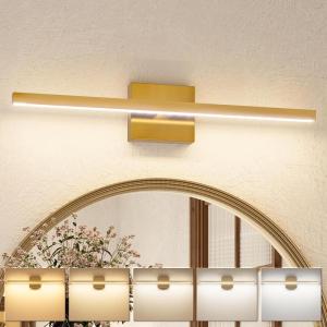 imageVOLISUN Modern Bathroom Vanity Light 157 inch 12W Dimmable 5CCT Led Bathroom Light Fixture Over Mirror Black Bar Vanity Light for Bathroom Mirror Cabinets BedroomETL CertificatedBrass