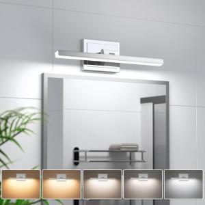 imageVOLISUN Modern Bathroom Vanity Light 157 inch Rotatable 12W Dimmable 5CCT Led Bathroom Light Fixture Over Mirror Black Bar Vanity Light for Bathroom Mirror RestroomETL CertificatedChrome