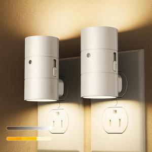 imageVOLISUN Night Lights Plug into Wall Dimmable LED Nightlight with Dusk to Dawn Light Sensor 0100LM Adjustable Brightness 3 Color Temperatures Compact Size Black 8 Pack for HallwayBedroomBathroomWhite3 Coloramber