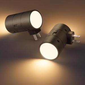 imageVOLISUN Night Lights Plug into Wall Dimmable LED Nightlight with Dusk to Dawn Light Sensor 0100LM Adjustable Brightness 3 Color Temperatures Compact Size Black 8 Pack for HallwayBedroomBathroomBlack