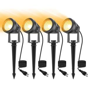 imageVOLISUN Plug in Spot Light Outdoor spotlightsLandscape Spotlights Landscape Lights with PlugIP65 WaterproofOutdoor Spotlights for TreesYardHouseFlags 2PacksWarm White4 pack