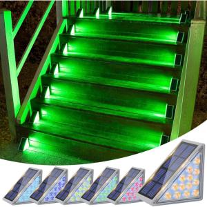 imageVOLISUN Solar Stair Lights 12 Pack Solar Step Lights Waterproof IP67 Outdoor Step Light with 13 LEDs Outdoor Lighting Decor for Yard Stair Patio Front Door Front Porch and DeckCool WhiteRGB Red  Green  Blue