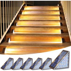 imageVOLISUN Solar Step Lights Outdoor Waterproof LED Outdoor Stair Lights Solar Step Light for Outside Deck Light Decor for StairFront Porch and PatioBrown6 PackBrown