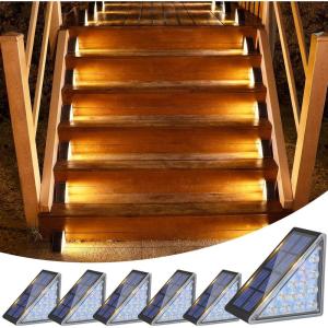 imageVOLISUN Solar Step Lights for Outside Solar Stair Lights Outdoor Waterproof IP67 LED Outdoor Step Light 80 Lumen Deck Light for Outside Step Front Porch and PatioBlack8 Pack6 Pack