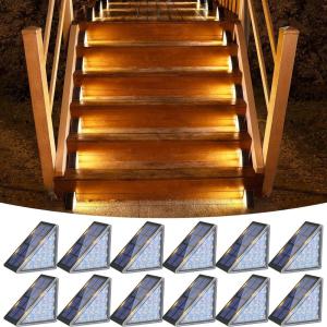 imageVOLISUN Solar Step Lights for Outside Solar Stair Lights Outdoor Waterproof IP67 LED Outdoor Step Light 80 Lumen Deck Light for Outside Step Front Porch and PatioBlack8 Pack12 Pack