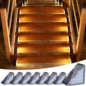 imageVOLISUN Solar Step Lights for Outside Solar Stair Lights Outdoor Waterproof IP67 LED Outdoor Step Light 80 Lumen Deck Light for Outside Step Front Porch and PatioBlack8 Pack8 Pack