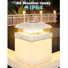 imageVOLISUN 4x4 Solar Fence  Post Cap Lights 12pack Outdoor Waterproof Black Deck Post Cap Light with Warm Whitefor 4x4 Wooden4x4 VinylWhite