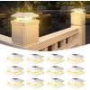 imageVOLISUN 4x4 Solar Fence  Post Cap Lights 12pack Outdoor Waterproof Black Deck Post Cap Light with Warm Whitefor 4x4 Wooden4x4 VinylWhite