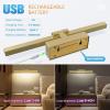 imageVOLISUN Picture Light Battery Operated with Remote 3CCT Dimmable Picture Light for Paintings USBC Rechargeable 157in Battery Operated Wall Sconce for Art Painting Gallery Bedroom ComputerGold