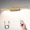 imageVOLISUN Picture Light Battery Operated with Remote 3CCT Dimmable Picture Light for Paintings USBC Rechargeable 157in Battery Operated Wall Sconce for Art Painting Gallery Bedroom ComputerGold
