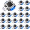 imageVOLISUN Solar Deck Lights 16Pack Led IP67 Waterproof Outdoor Warning Step Lights for Driveway Sidewalk Garden Pathway Yard WhiteBlue