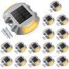 imageVOLISUN Solar Deck Lights 16Pack Led IP67 Waterproof Outdoor Warning Step Lights for Driveway Sidewalk Garden Pathway Yard WhiteWarm White