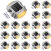 imageVOLISUN Solar Deck Lights 16Pack Led IP67 Waterproof Outdoor Warning Step Lights for Driveway Sidewalk Garden Pathway Yard WhiteWarm White