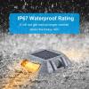 imageVOLISUN Solar Deck Lights 16Pack Led IP67 Waterproof Outdoor Warning Step Lights for Driveway Sidewalk Garden Pathway Yard WhiteWarm White