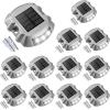 imageVOLISUN Solar Deck Lights 16Pack Led IP67 Waterproof Outdoor Warning Step Lights for Driveway Sidewalk Garden Pathway Yard WhiteWhite
