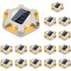 imageVOLISUN Solar Deck Lights Driveway Dock Lights 12Pack Waterproof Outdoor LED Aluminum Dock Lighting Warning Step Light for Driveway Sidewalk Garden Pathway YardWarm WhiteWhite2 Colors in 1WhiteWarm White