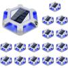 imageVOLISUN Solar Deck Lights Driveway Dock Lights 12Pack Waterproof Outdoor LED Aluminum Dock Lighting Warning Step Light for Driveway Sidewalk Garden Pathway YardWarm WhiteWhite2 Colors in 1WhiteBlue
