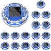 imageVOLISUN Solar Deck ampamp Driveway Lights 12 Pack 2in1 Color WhiteWarm White Waterproof Pathway MarkersWhiteBlue