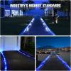 imageVOLISUN Solar Driveway Lights 12 Pack Blue Waterproof LED Dock Marine Lights Outdoor Marker for Step Sidewalk and Pathway